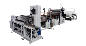 Glue lamination toilet paper and kitchen towel machine( connect with band saw machine for cutting)