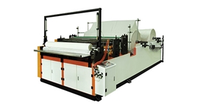  Small jumbo roll bath tissue rewinding and slitting machine